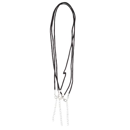 12 Packs: 3 ct. (36 total) Black Nylon Cording Necklace by Bead Landing™
